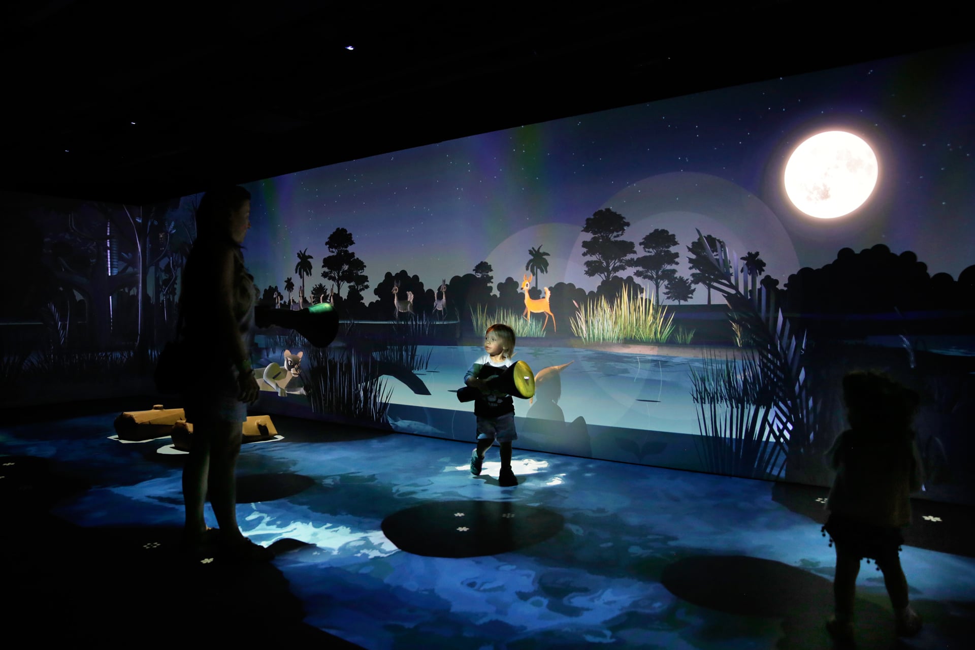 The River of Grass experience uses interactive audio-visual storytelling to immerse the audience.